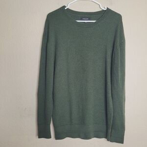 Huckberry Proof Merino Wool Waffle Knit Sweater Mens XL Crewneck Pullover Green